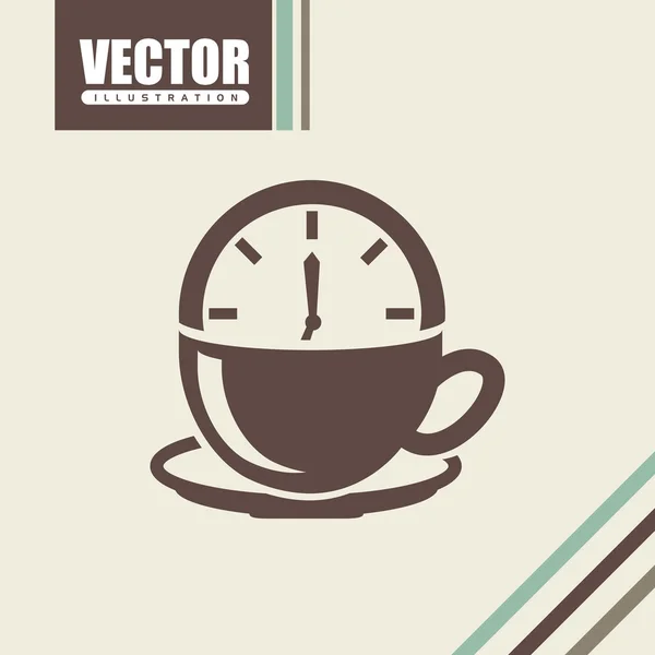 Koffie tijd pictogram ontwerp — Stockvector