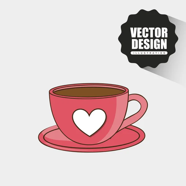 Caffè tempo icona di design — Vettoriale Stock