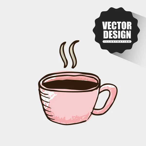 Tiempo de café icono de diseño — Vector de stock