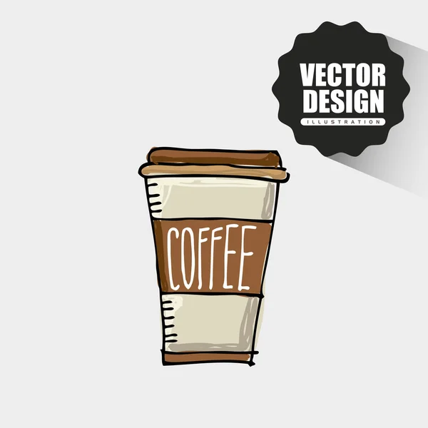 Koffie tijd pictogram ontwerp — Stockvector