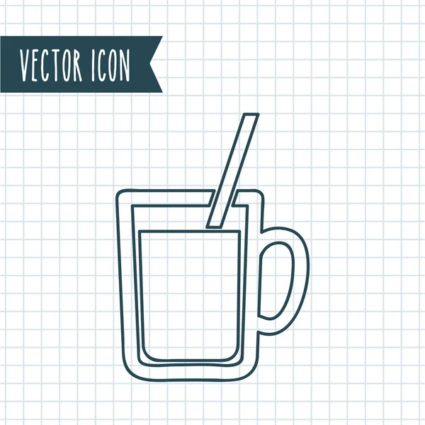 Tempo de café ícone design — Vetor de Stock