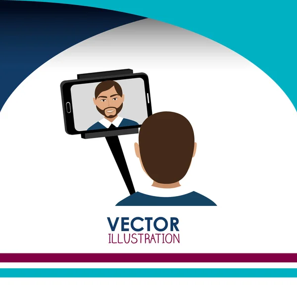 Diseño de fotografía selfie — Vector de stock