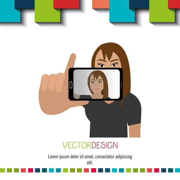 Diseño de fotografía selfie — Vector de stock