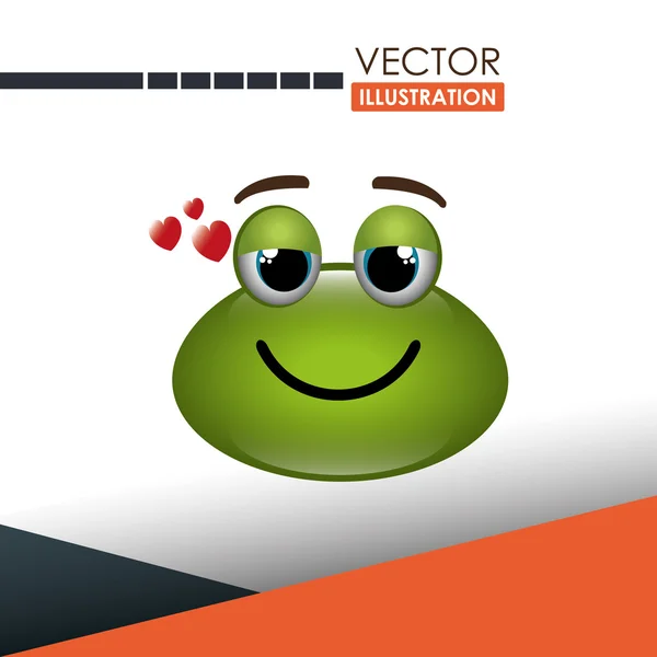 Diseño emoticono rana — Vector de stock