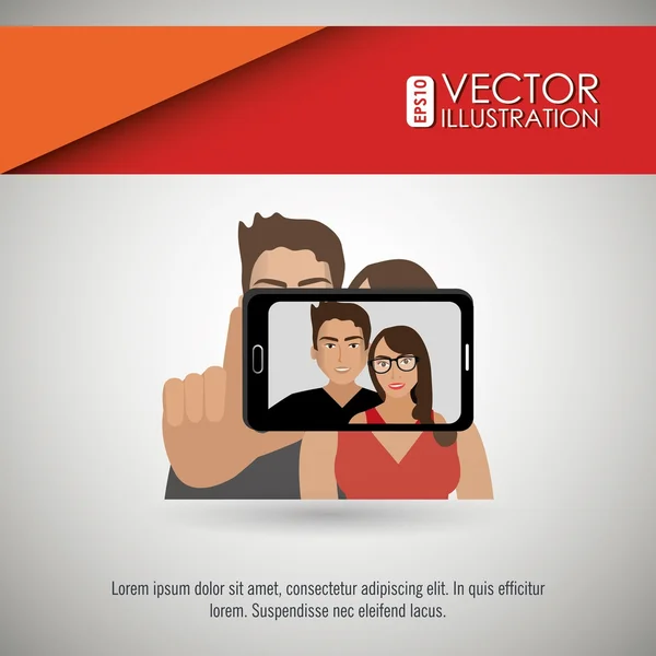 Diseño de fotografía selfie — Vector de stock