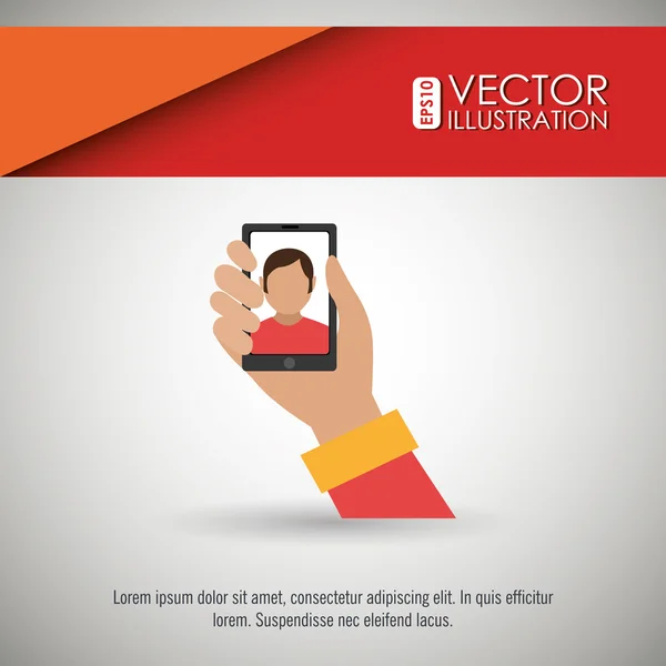 Diseño de fotografía selfie — Vector de stock