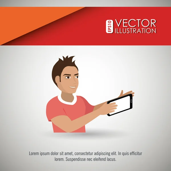 Diseño de fotografía selfie — Vector de stock