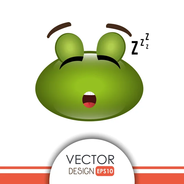 Sovande frog design — Stock vektor
