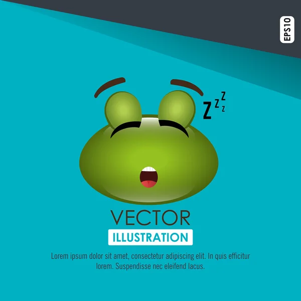 Sovande frog design — Stock vektor