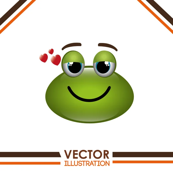 Conception émoticône grenouille — Image vectorielle