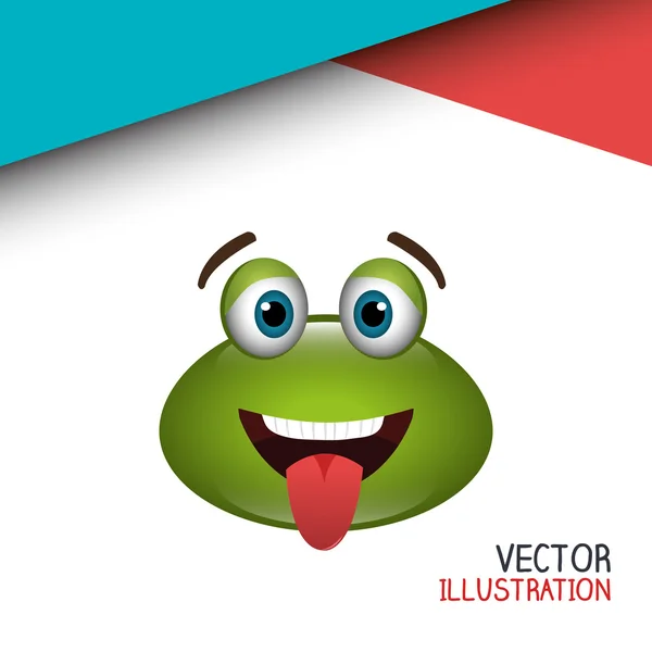 Emoticon-Design von Frosch — Stockvektor