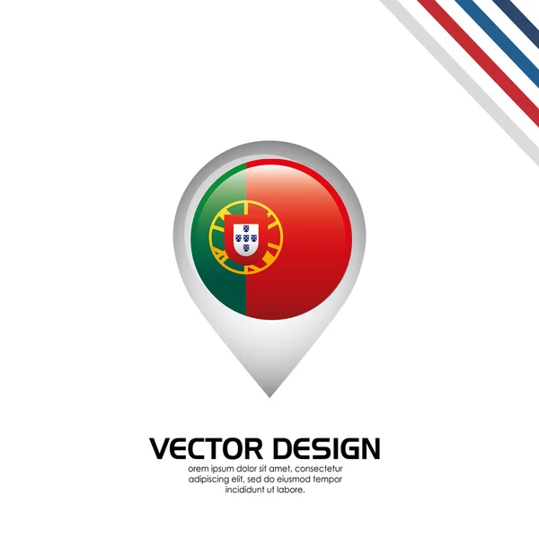 Drapeau icône design — Image vectorielle