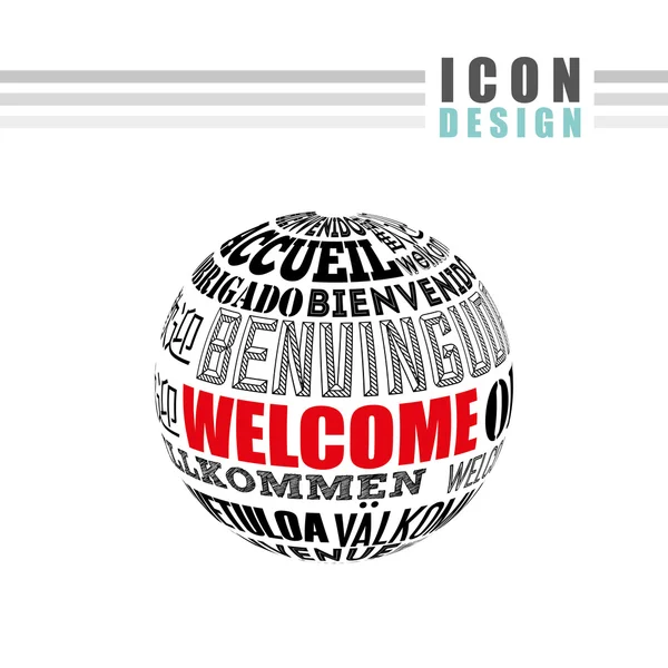 Icône de bienvenue design — Image vectorielle