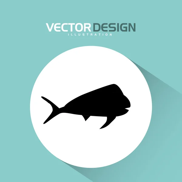 Balık tutma simgesi tasarım — Stok Vektör