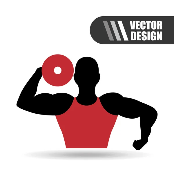 Fitness design desportivo — Vetor de Stock