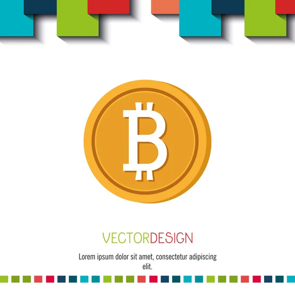 Diseño de monedas bit — Vector de stock