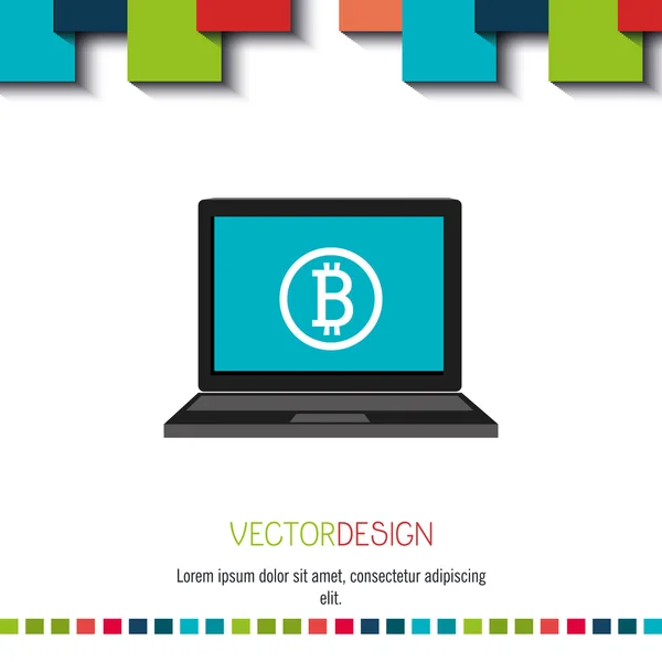 Diseño de monedas bit — Vector de stock