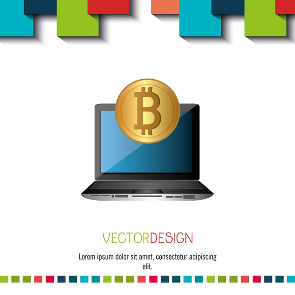 Diseño de monedas bit — Vector de stock