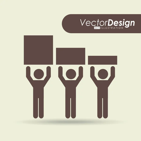 Diseño del concepto de trabajo en equipo — Vector de stock