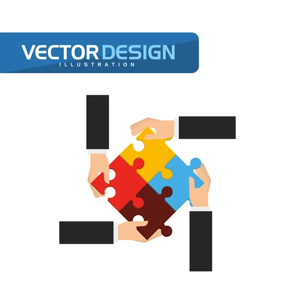 Puzzle icona di design — Vettoriale Stock