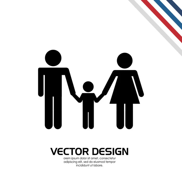 Familjen silhouette design — Stock vektor