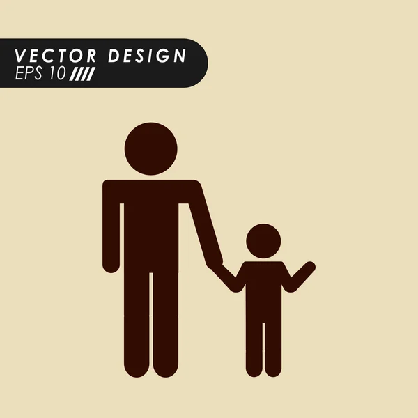 Design silhouette famiglia — Vettoriale Stock