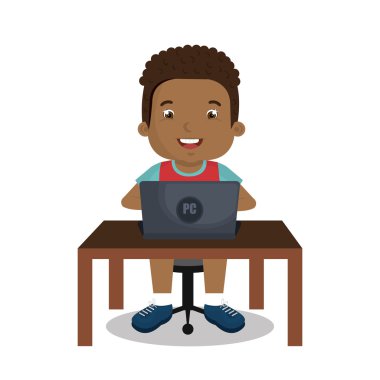 Bilgisayar tasarım kullanarak çocuk