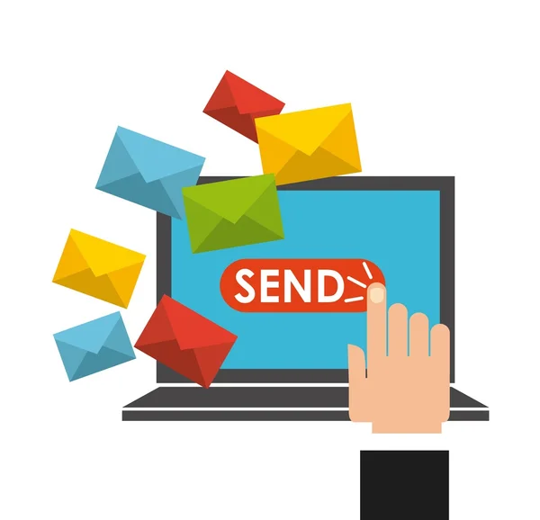 Mail invia design — Vettoriale Stock