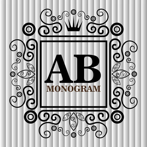 Monogram arka plan tasarım — Stok Vektör