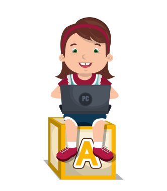 Bilgisayar tasarım kullanarak çocuk