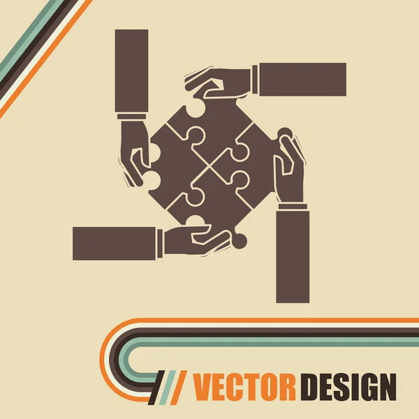 Pussel ikon design — Stock vektor