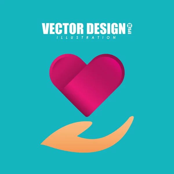 Corazón amor diseño — Vector de stock
