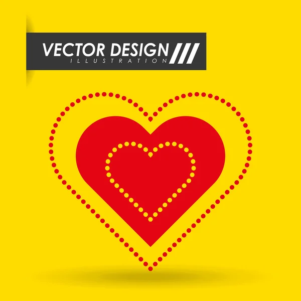 Corazón amor diseño — Vector de stock