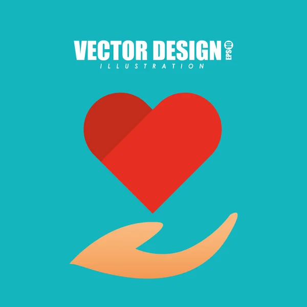 Szív szerelem design — Stock Vector