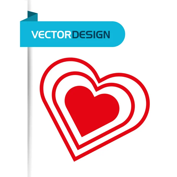 Corazón amor diseño — Vector de stock