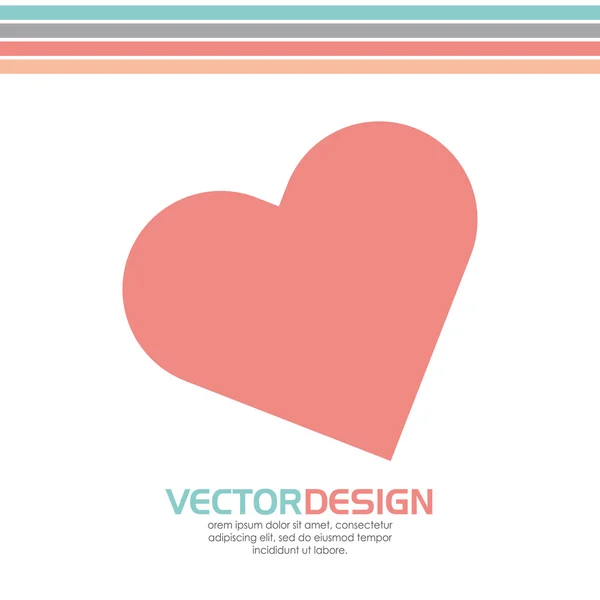 Hart liefde ontwerp — Stockvector