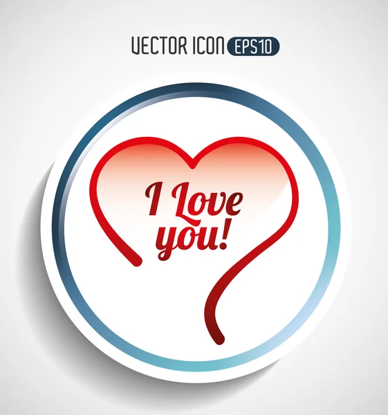 Corazón amor diseño — Vector de stock