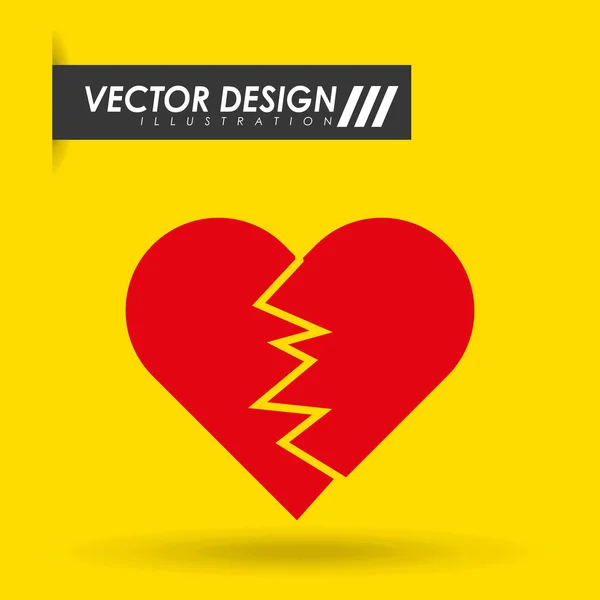 Corazón amor diseño — Vector de stock