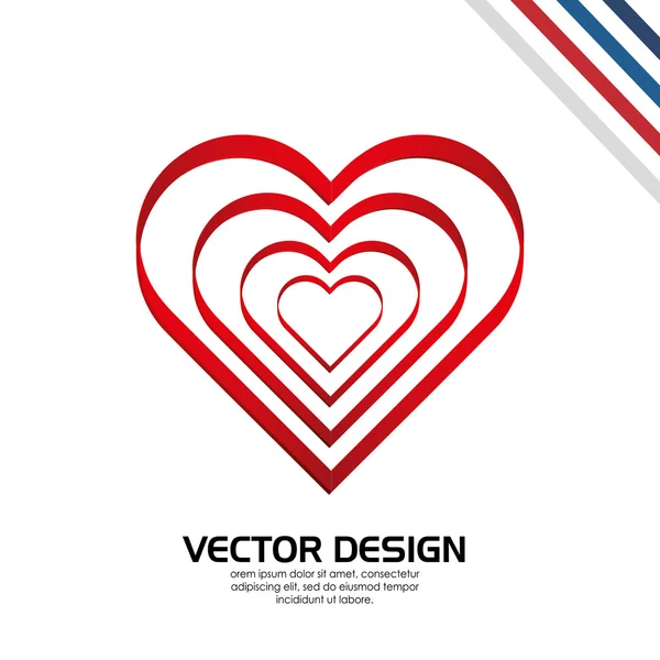 Hart liefde ontwerp — Stockvector