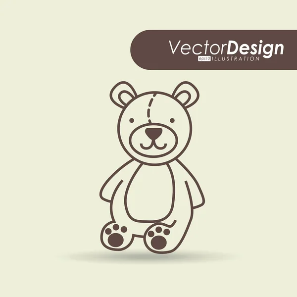 Disegno piccolo orso — Vettoriale Stock