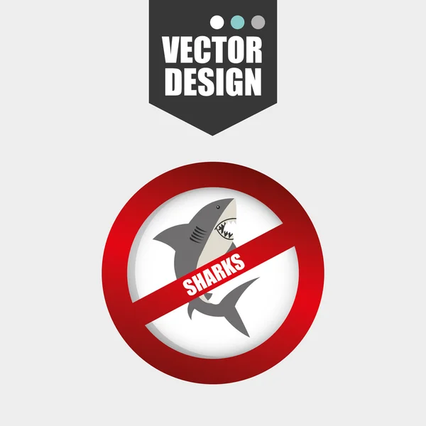 Design icona squalo — Vettoriale Stock