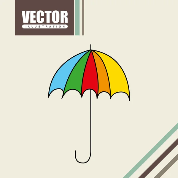 Paraply dras ikon design — Stock vektor