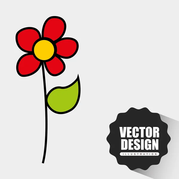 Flor desenho desenhado — Vetor de Stock