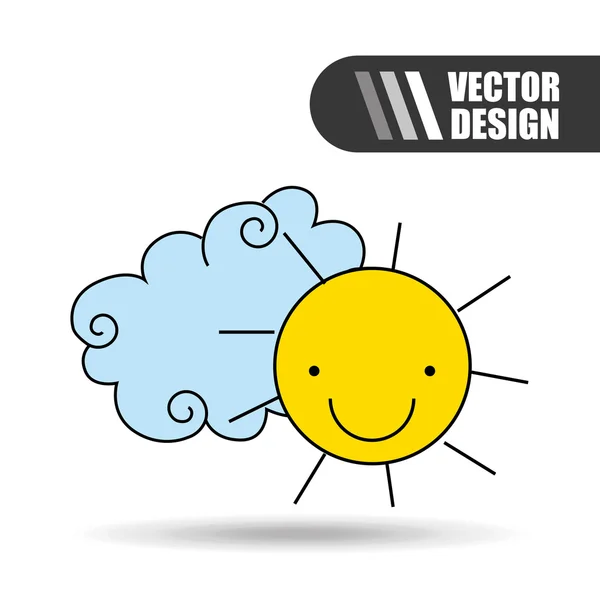 Cielo dibujado icono de diseño — Archivo Imágenes Vectoriales