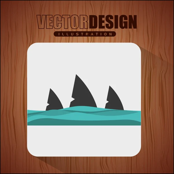 Projeto de ícone de tubarão — Vetor de Stock