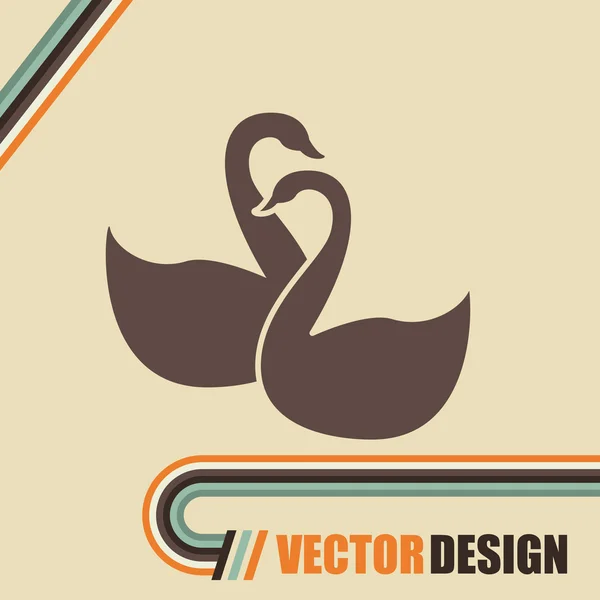 Diseño aislado cisne — Vector de stock