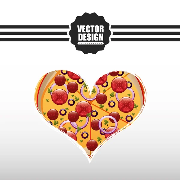 Delicioso diseño de pizza — Vector de stock