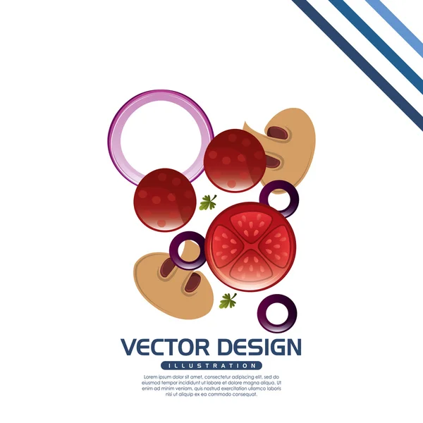 Delicioso diseño de pizza — Vector de stock