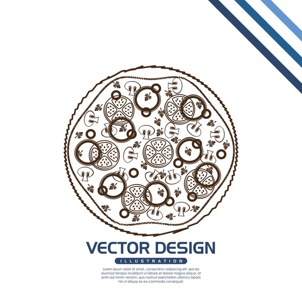 Ízletes pizza design — Stock Vector