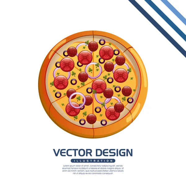 Ízletes pizza design — Stock Vector